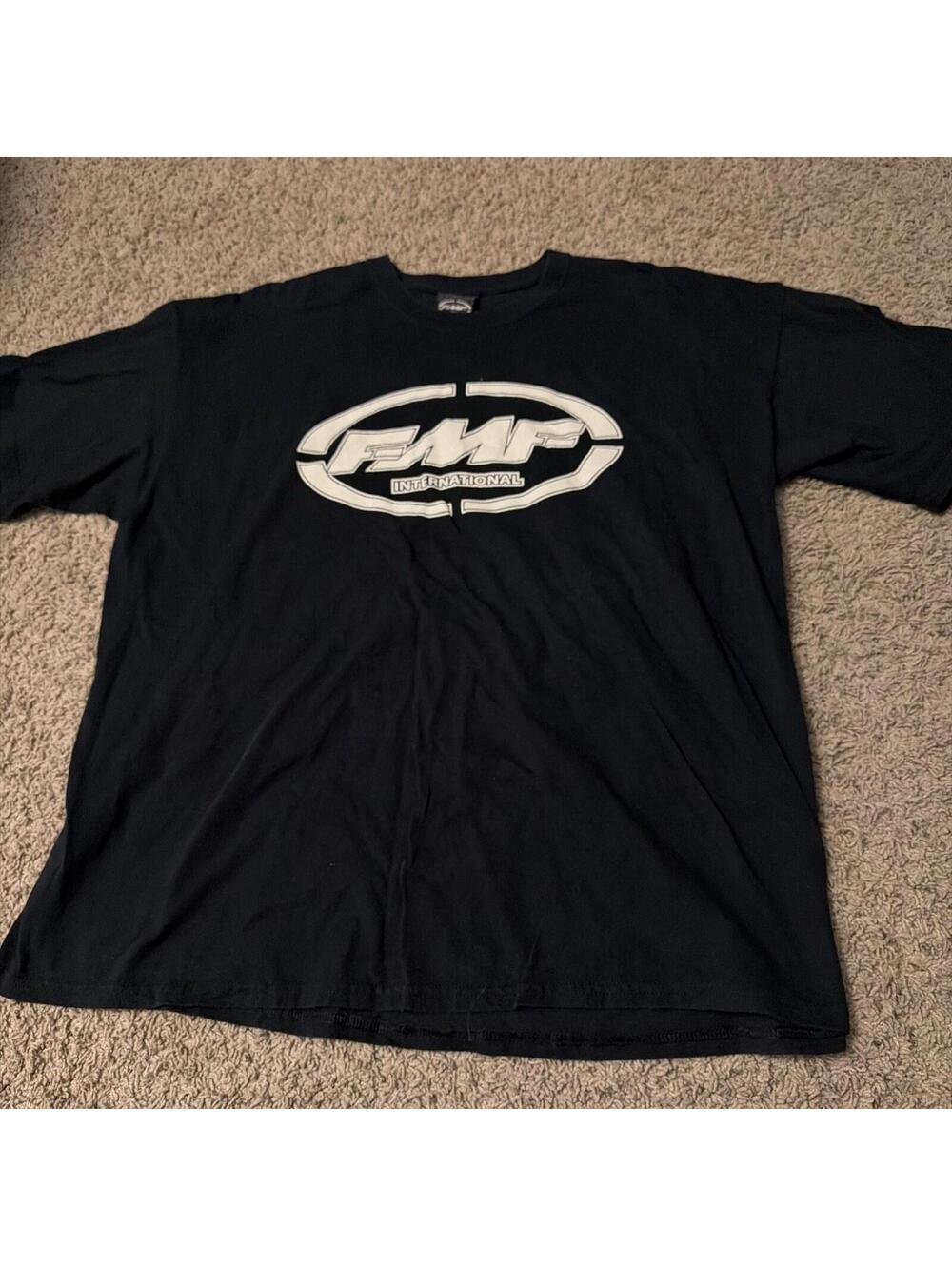 Vintage FMF International Racing Team Logo Black Graphic Tee Men’s Size XXL